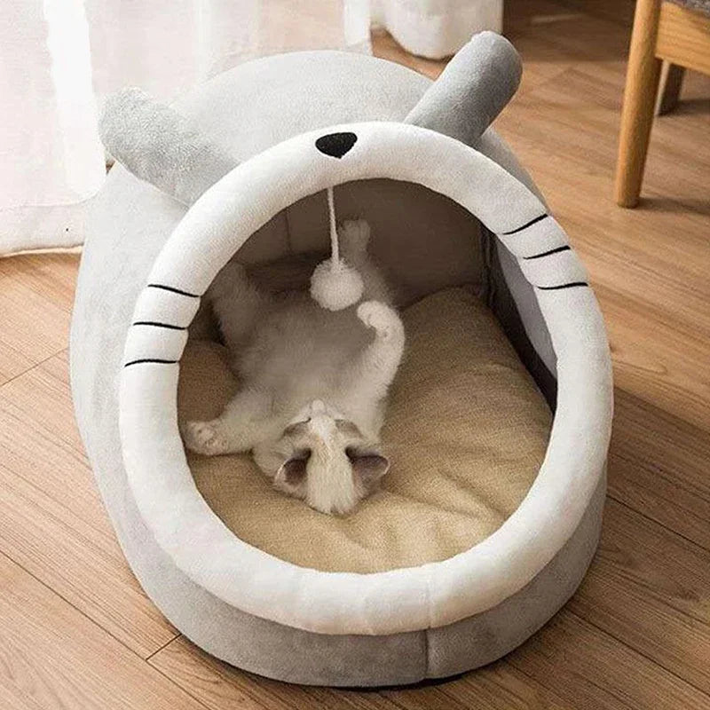 Pawora Cosy Cat Bed π± β Plush Ear Design with Removable Cushion